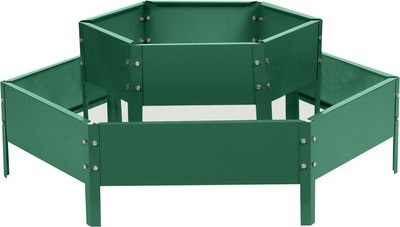 Грядка модульная GREENGO Клумба оцинкованная 2 яруса 60-100см (зеленый) - 