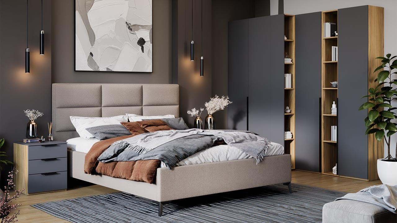 Двуспальная кровать ТриЯ Делана с подъемным механизмом 1600 Тип 1 (микрошенилл Relax Latte) — фото 4