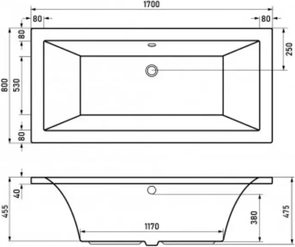 Купить Ванна акриловая Alba Spa Kero 170x80  