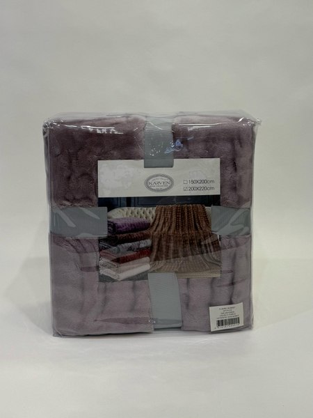Плед Karven Фланель 1.5сп / PL 011 SOLID BUBBLE v1/Purple