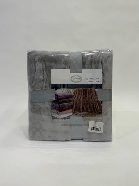 Плед Karven Велсофт 1.5сп / PL 011 SOLID BUBBLE v3/Grey