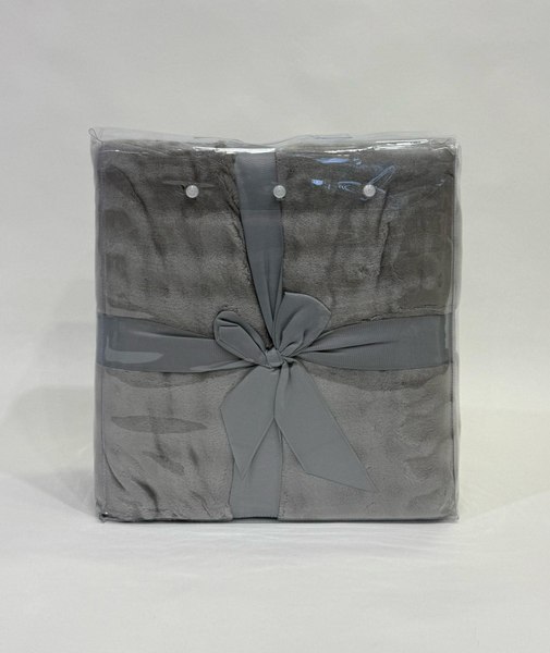 Плед Karven Велсофт 1.5сп / PL 011 SOLID BUBBLE v3/Grey