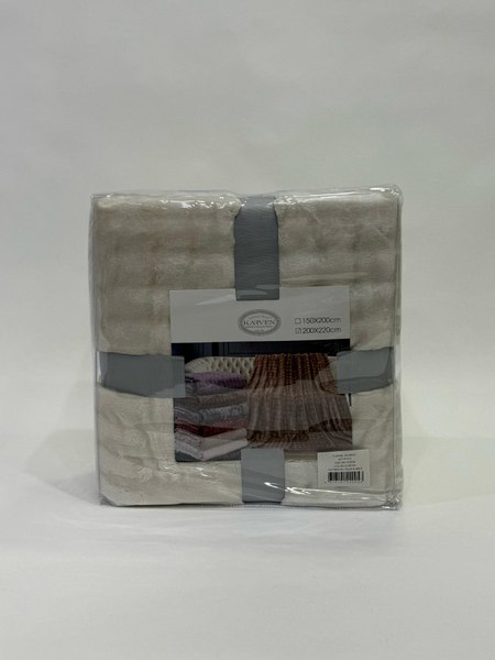 Плед Karven Велсофт 1.5сп / PL 011 SOLID BUBBLE v5/Beige