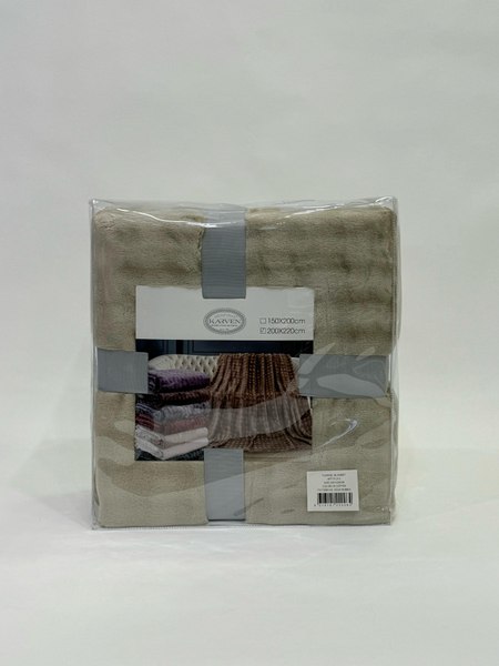 Плед Karven Фланель 1.5сп / PL 011 SOLID BUBBLE v8/Coffee
