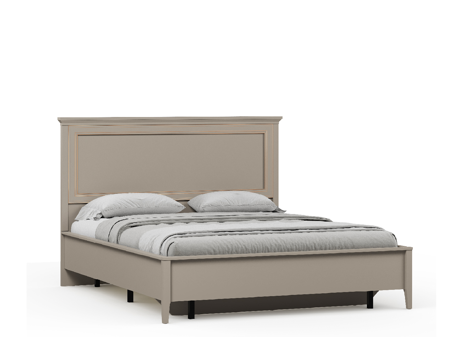 Двуспальная кровать Black Red White Classic LOZ180x200 М (глиняный серый/глиняный серый)