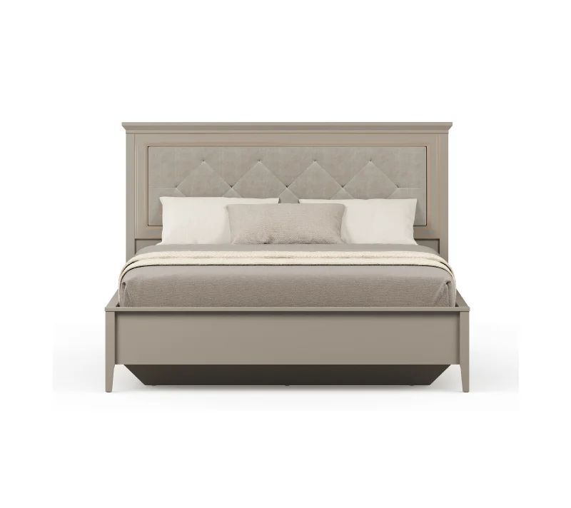 Двуспальная кровать Black Red White Classic LOZ160x200 с мягким элементом Д (глиняный серый/глиняный серый)