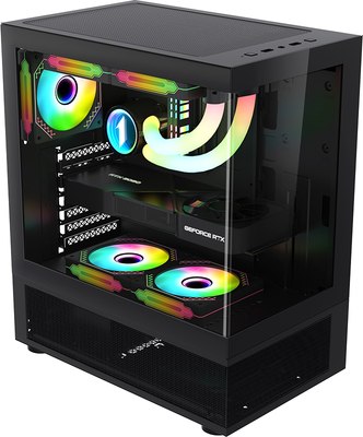 Корпус для компьютера 1stPlayer Miku Mi7-A / Mi7-A-BK-2F1R-1F1 (черный) - 