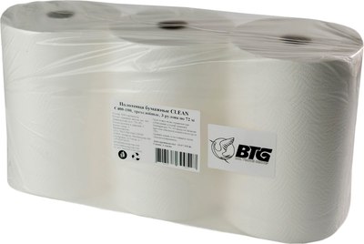 Бумажные полотенца BTG Clean C400-180 трехслойные (3рул, 72м) - 