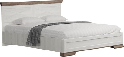 Двуспальная кровать Black Red White Marselle LOZ180х200 Д (ясень снежный/дуб сонома темный/ясень снежный) - 