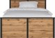 Полуторная кровать Black Red White Loft LOZ120х200 Д (дуб вотан/черный) - 