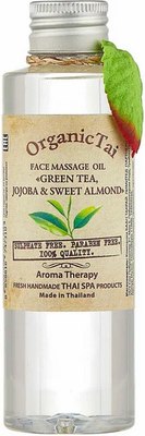 Масло для лица Organic Tai Массажное Зеленый чай, жожоба и сладкий миндаль (120мл) - 