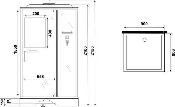 Душевая кабина Niagara Standart ST90/15Q 90х90х215