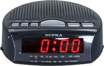 Радиочасы Supra SA-26FM (черно-красный) - общий вид