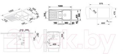 Мойка кухонная Blanco Nova 6S / 510462 - габаритные размеры