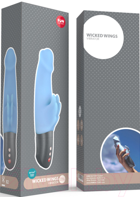 Вибратор Fun Factory Wicked Wings с клиторальными крылышками / 62804 (голубой)