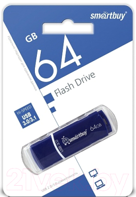 Usb flash накопитель SmartBuy Crown Blue 64GB (SB64GBCRW-Bl)