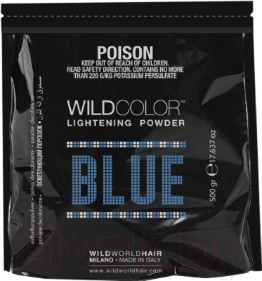 Порошок для осветления волос Wild Color Bleaching Powder осветляющая голубая