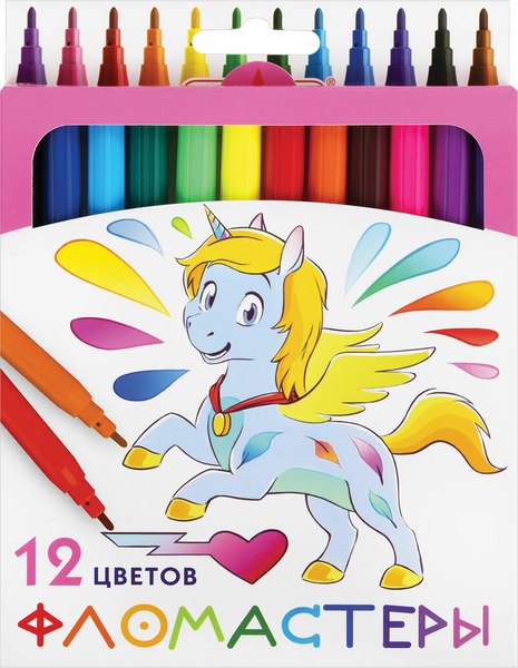 Фломастеры Пифагор Единорог / 152448 (12цв)
