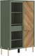 Шкаф с витриной Black Red White Siena REG1W1D/140 (дымчатый зеленый/дуб вотан) - 