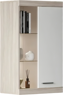 Шкаф навесной Black Red White Linn Со стеклом 100x60x36 (ясень шимо/белый) - 