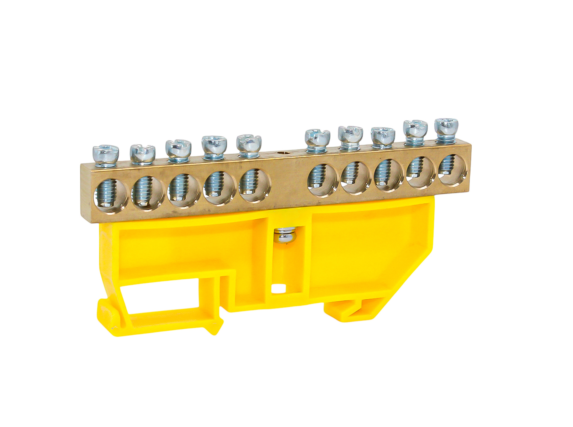 Шина заземления DEKRON 8x12-10 / AN0803-0037 (желтый)