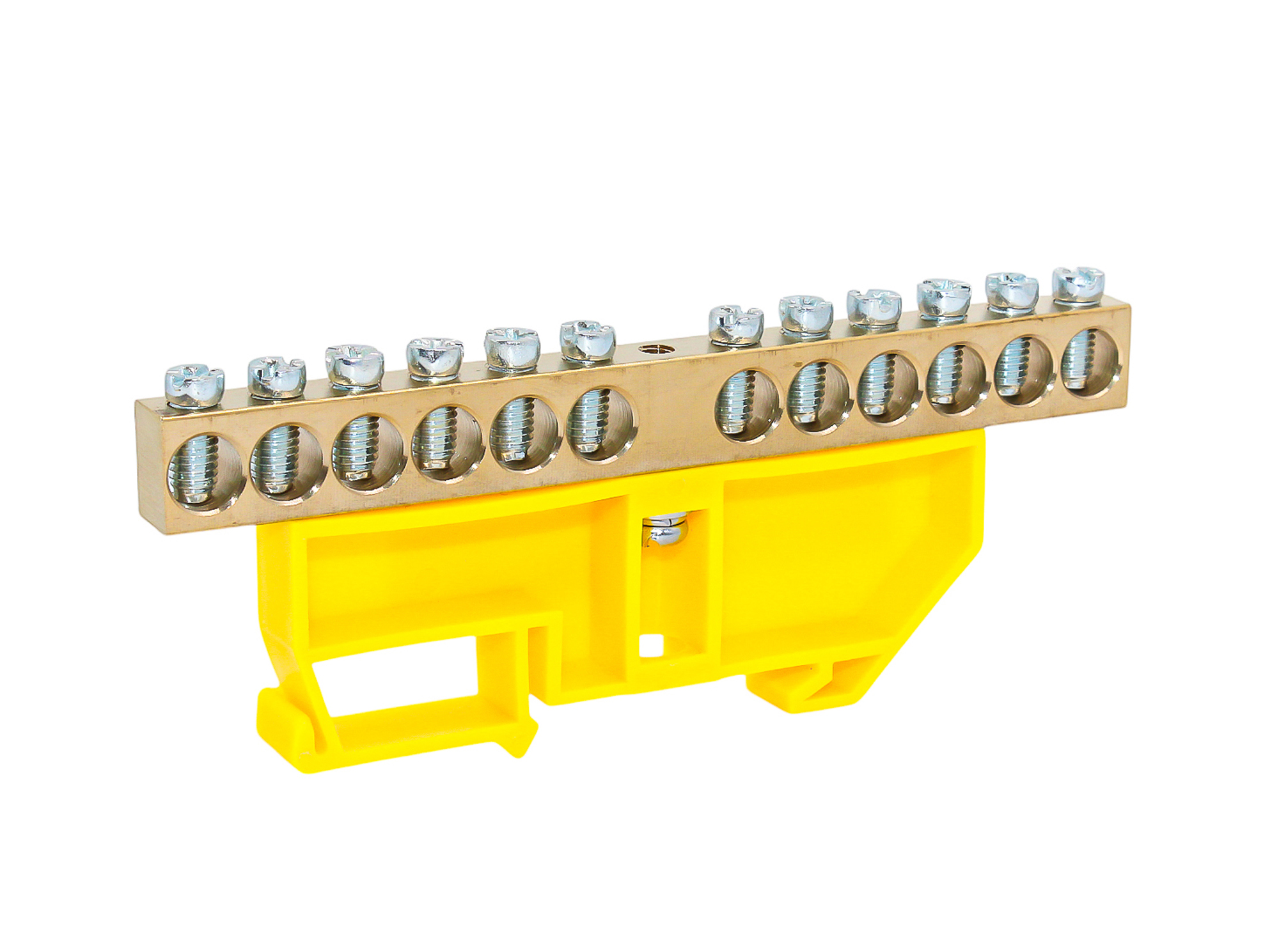 Шина заземления DEKRON 8x12-12 / AN0803-0038 (желтый)