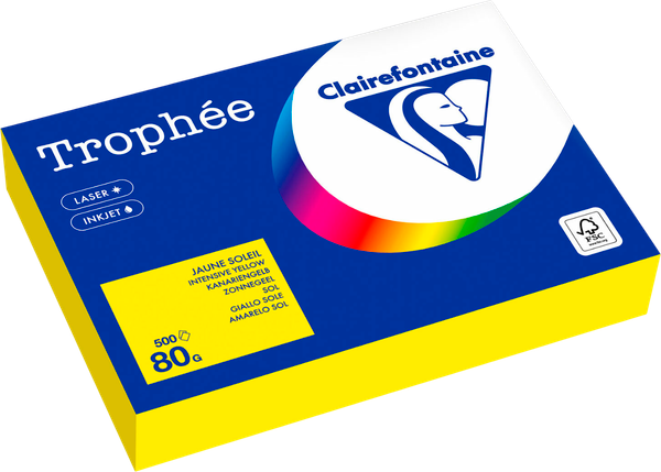 Бумага Clairefontaine А4 80г/м2 / 1877C (500л, ярко-желтый)