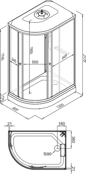 Купить Душевая кабина Triton Коралл-Лайт 120x80 А в Барановичах