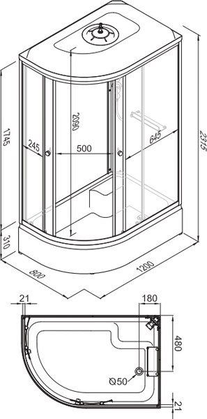 Купить Душевая кабина Triton Коралл-Лайт 120x80 В в Бресте