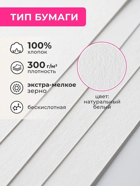 Набор бумаги для рисования Малевичъ Monet. Hot Press / 401563 (20л)