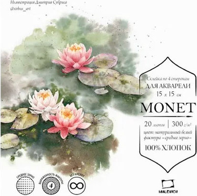 Набор бумаги для рисования Малевичъ Monet. Rought / 401566 (20л) - 