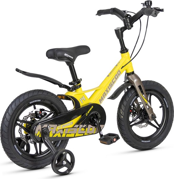 Детский велосипед Maxiscoo Space Deluxe Plus 14 2025 / MSC-S1441D (желтый матовый)