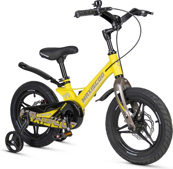 Детский велосипед Maxiscoo Space Deluxe Plus 14 2025 / MSC-S1441D (желтый матовый)