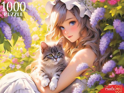 

Пазл, Девушка с котенком / П1000-3061
