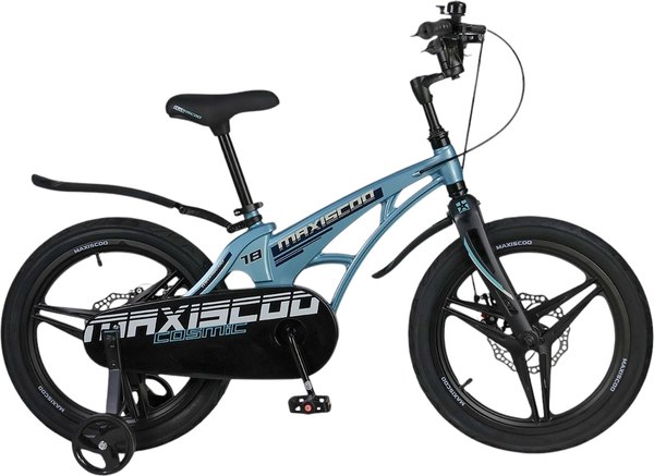 Детский велосипед Maxiscoo Cosmic Deluxe 18 2025 / MSC-C1844D (стальной синий, разобранный, в коробке)