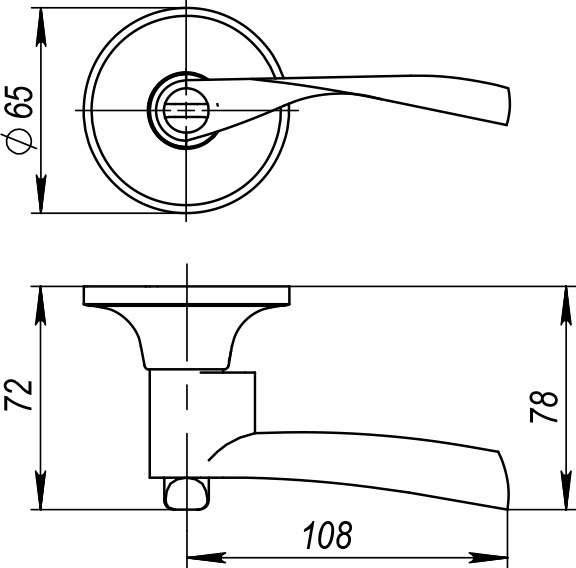 Ручка дверная Ajax furniture DK610 SN-PS 6010 SN-P (матовый никель)