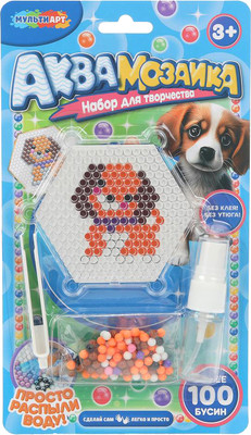 Развивающая игра MultiArt Аквамозаика на блистере собачка / AQUABLIST-124271 -