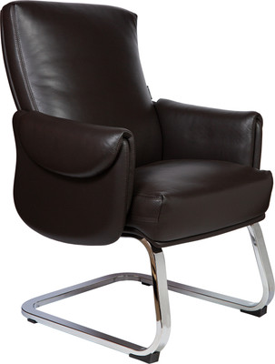 Кресло офисное Norden Ritz CF / C 2108 (кожа, коричневый/алюминиевая база) -