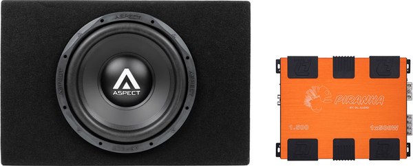 Корпусной пассивный сабвуфер ASPECT WLW-12s4VB + Автомобильный усилитель DL Audio Piranha 1.500
