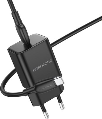 Зарядное устройство сетевое Borofone BN13 PD30W+QC3.0 (USB, Type-C) + кабель Type-C-Type-C (черный) - 