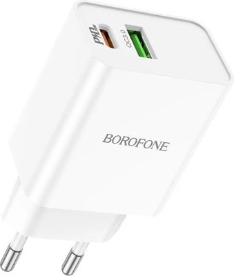 Зарядное устройство сетевое Borofone BN14 PD30W+QC3.0 (USB, Type-C) (белый) - 