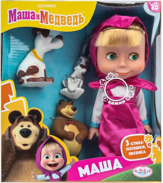 Кукла с аксессуарами Карапуз Маша и Медведь маша / 83033AN23