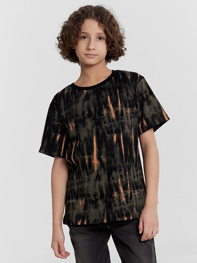 Футболка детская Mark Formelle 113433 (р.122-60, набивка tie dye на черном) — фото 2
