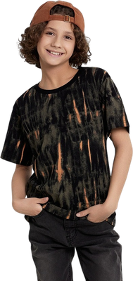 Футболка детская Mark Formelle 113433 (р.122-60, набивка tie dye на черном) -