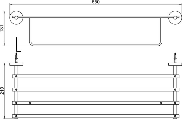 Полка для полотенца Aquatek Бетта AQ4615BGM (черный хром)