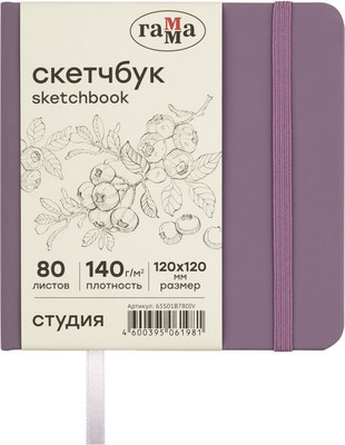 Скетчбук ГАММА Студия / 65S01B780IV (80л, черничный) -