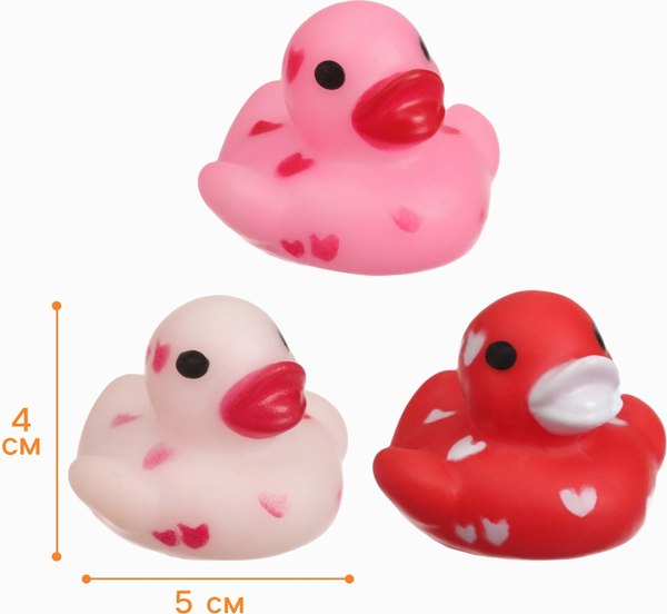 Набор игрушек для ванной Крошка Я Уточки сердечки / 10095842 (3шт)