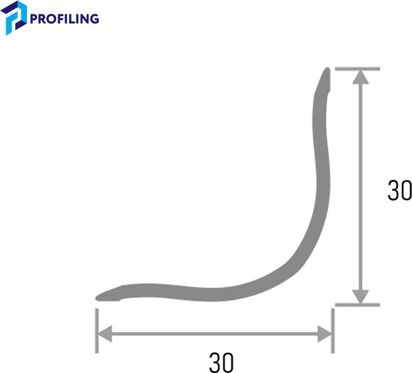 Профиль декоративный Profiling Угловой алюминиевый ПВ-30х30 (2.7м, серебристый)
