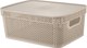 Корзина Keeplex Ajur с крышкой / KL411511005 (бежевый топаз) - 