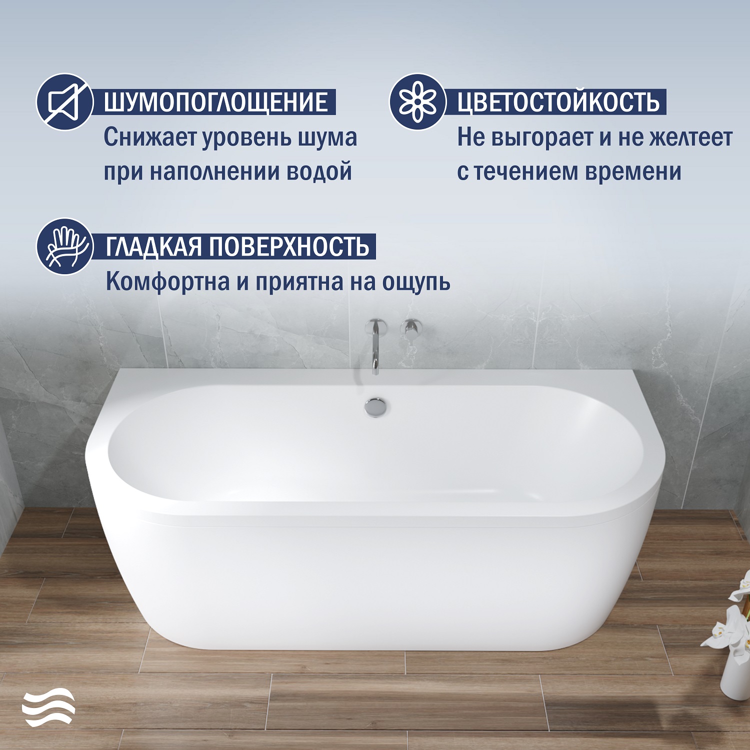 Ванна акриловая Lauter Imperia 170x75 / 21080075 (с каркасом и лицевым экраном) — фото 3